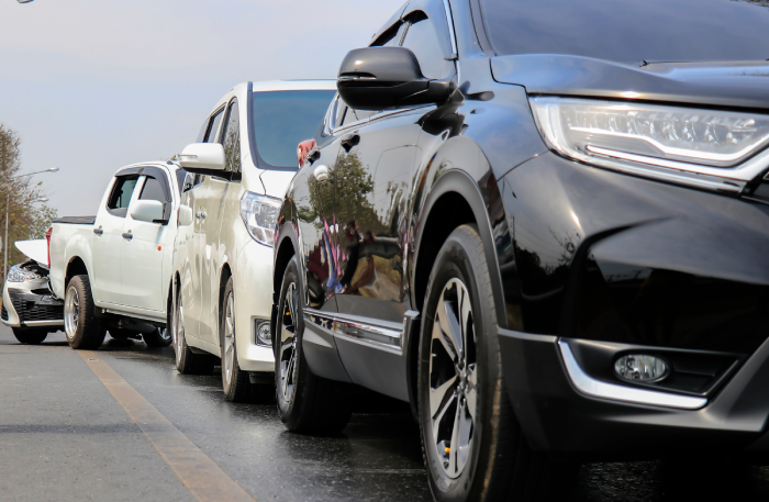cars involved in a collision or crash